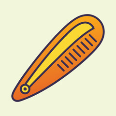 Retro Style Hair Clip with Orange and Yellow Tones on Light Background