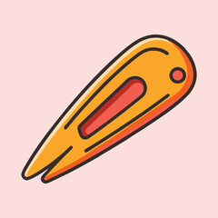 Stylized Illustration of a Clothespin with Retro Design Elements on Pink Background