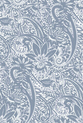 paisley seamless pattern on white background