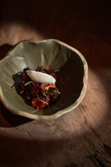 food served in luxurious antient background