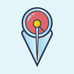Modern Map Pin Location Pointer with a Circular Target Design Concept