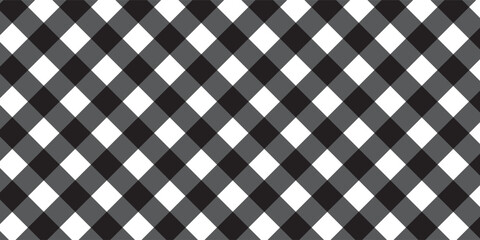 Black and White Plaid Pattern Vector – Seamless Buffalo Check Background