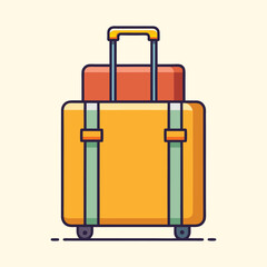 Stylized illustration of a suitcase with a smaller bag on top for travel