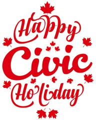 Happy civic holiday T-shirt design for black T-shirt