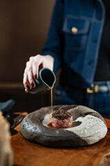 Food being served in luxurious ancient background