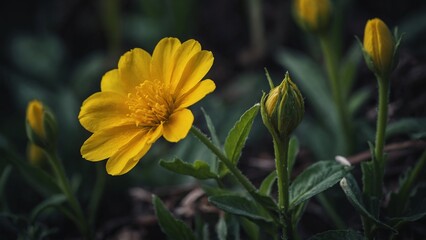 Fototapeta premium yellow flowers in the garden