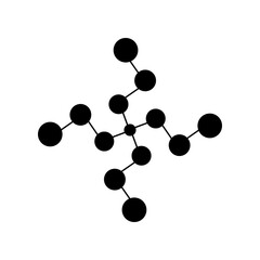 3d render of molecule vector atom silhouette