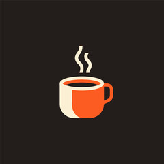 Coffee Cup Logo ,This logo design has plenty of white space around the main coffee cup illustration, so customers can easily add their own text or additional elements.
