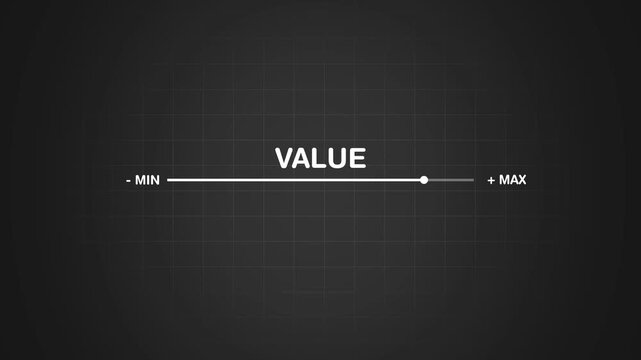 value  and efficiency concept. Business adjusting virtual slider from min to max, process to increase value and efficiency. The concept of business value added
