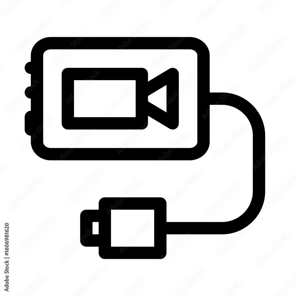Poster video capture card for personal computer. streaming card icon. pc hardware component. outline style.