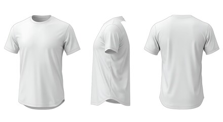 Front and back views of a plain blue tshirt on a light background