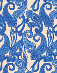paisley seamless pattern on white background