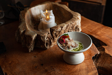 Food being served in luxurious ancient background