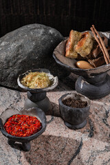 Food being served in luxurious ancient background