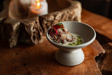 Food being served in luxurious ancient background