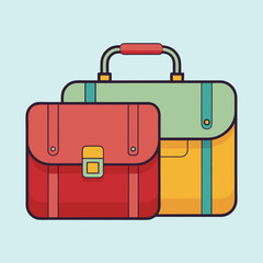 vector illustration of satchel bags
