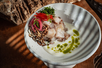 Food being served in luxurious ancient background
