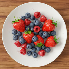 Obraz premium Assorted Berries on White Plate