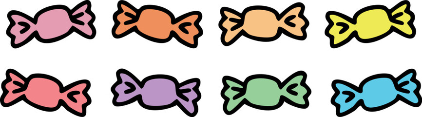 カラフルなキャンディのイラスト