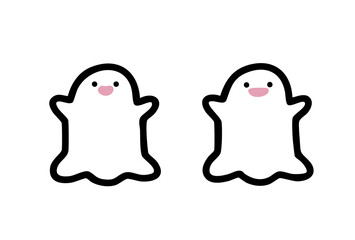 かわいい2匹のおばけのイラスト