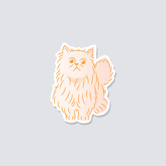 pink furry cat design illustration
