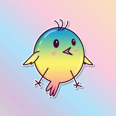 Obraz premium Cute bird balloon vector design