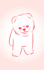 Cute Doodle dog in Free Hand Drawing Vector Illustration Style. vector wallpaper