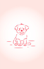 Cute Doodle dog in Free Hand Drawing Vector Illustration Style. vector wallpaper