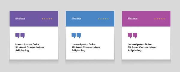 Modern quote square banner template. Testimonial template design. Usable for social media post, card, and web ad