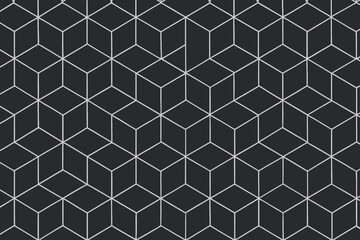 Geometric isometric cube pattern on dark background
