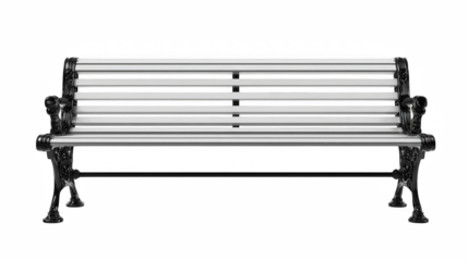 Elegant park bench with intricate details offers a peaceful escape and quiet contemplation