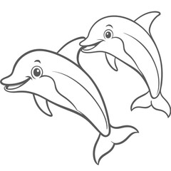 Obraz premium dolphin outline for coloring pages 
