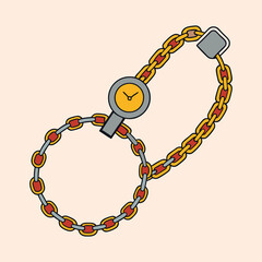 vector illustration of watch chains