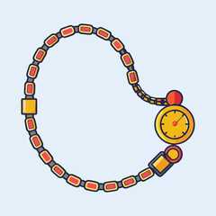 vector illustration of watch chains