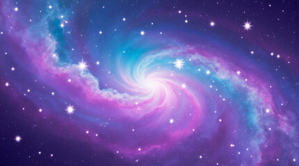 Dreamy cosmic nebula background in deep purple and blue hues
