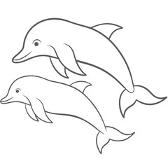 Fototapeta premium dolphin outline for coloring pages 