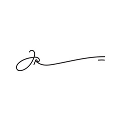 J R JR initial handwriting signature logo vector template