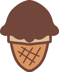 Chocolate Ice Cream Cone Illustration