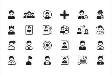 Comprehensive Black and White User and Security Icons for Privacy and Protection