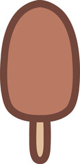 Simple Brown Popsicle Illustration