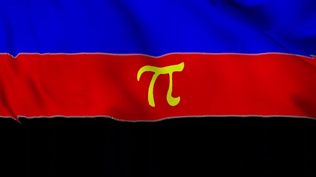 The Polyamory pride flag background. Realistic Polyamory pride flag waving in the wind. LGBTQ Polyamory community symbol Perfect Loop 4K video.