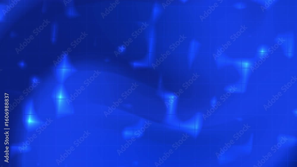 Poster abstract navy blue animation with glowing particles moving on a grid background. perfect for technol