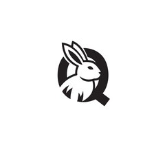 Elegant Rabbit Letter Q Logo Design for Creative Brands