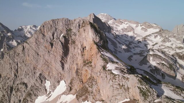 Aerial view of Albanian Alps from Valbone valley
