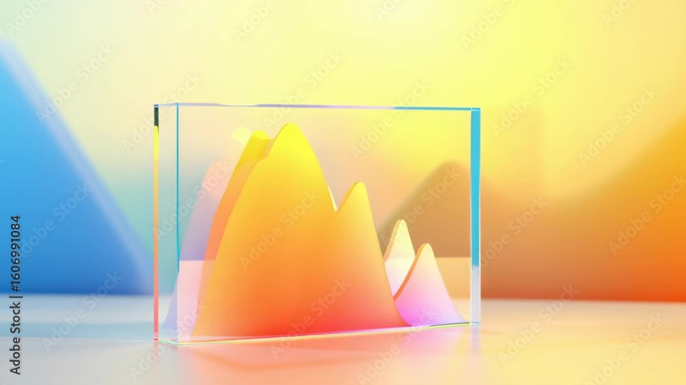 Aufkleber modern abstract graph design with vibrant colors and geometric shapes for business use