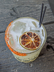 Boozy Refreshing Classic Margarita Cocktail with Salt and Lime