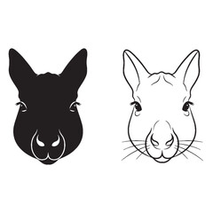 An Agouti Contour Duo - Wild Explorer - Curious Nature - Agouti silhouette - Agouti lineart - Agouti vector - vector set of Agouti

