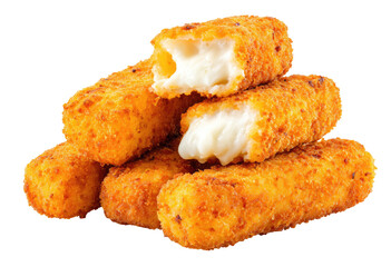 Stack of golden-brown breaded cheese snacks