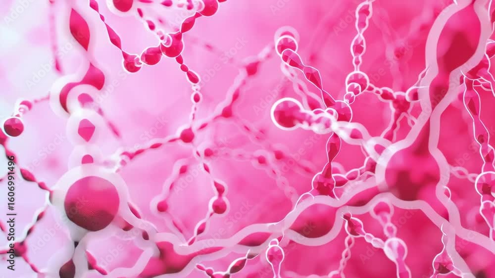 Poster abstract pink background featuring delicate network of interconnected lines and dots
