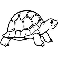 Vector art of a simple black white illustration of a tortoise